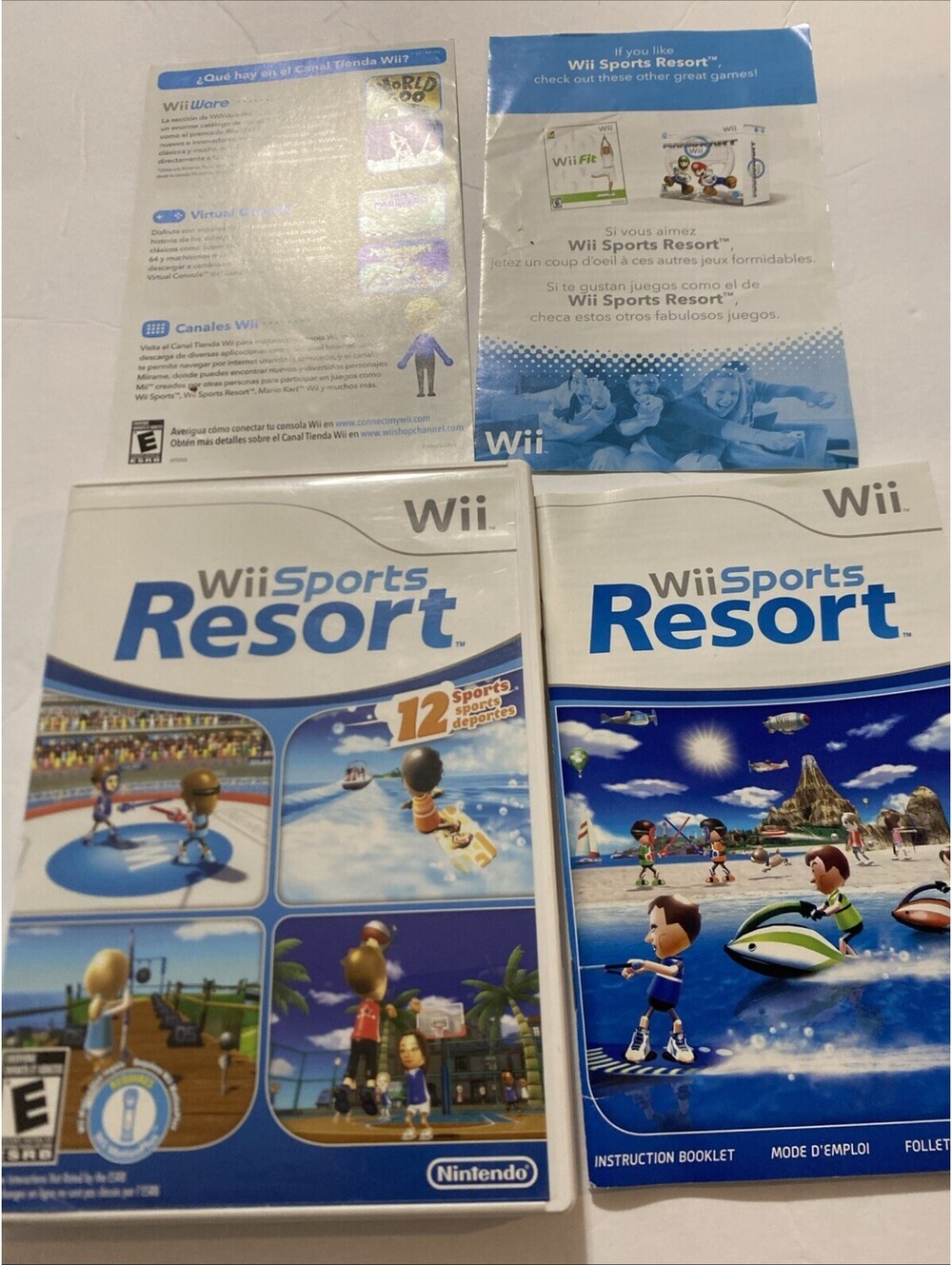 Nintendo Wii Sports Resort (Nintendo Wii) w/ Case & Manual E Sports Wii Sports
